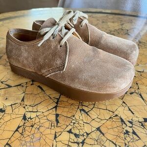 Roots‎ Canada Suede Leather Lace Up Shoes Women 6.5 Cottage Natural Chunky